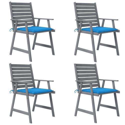 Vidaxl Chaises À Dîner D'extérieur Avec Coussins 4 Pcs Acacia Massif on Productcaster.