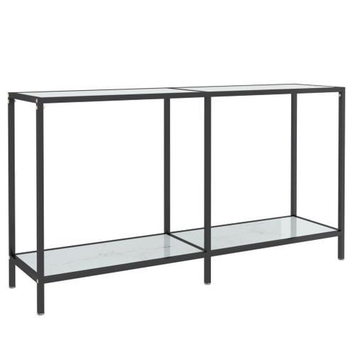 Vidaxl Table Console Blanc 140x35x75,5 Cm Verre Trempé on Productcaster.