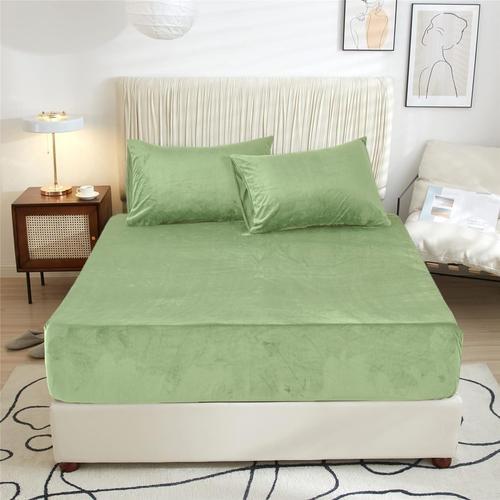 Drap-Housse En Peluche - 90 X 200 Cm - Vert Clair - En Microfibre -... on Productcaster.