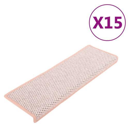 Vidaxl Tapis D'escalier Autocollants 15 Pcs 65x25 Cm Rouge on Productcaster.