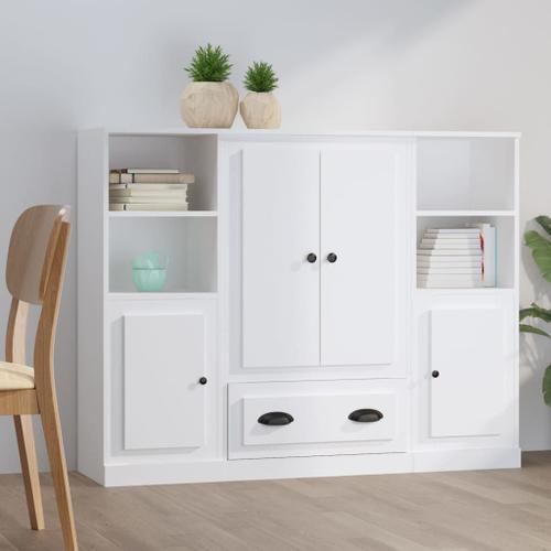 Vidaxl Buffets 3 Pcs Blanc Bois D'ingénierie on Productcaster.