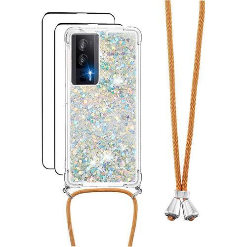 Collier Pour Xiaomi Poco F5 Pro 5g Coque Glitter,2 Protecteur D'écr... on Productcaster.