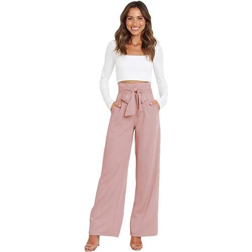 Casual Taille Haute Jambes Larges Pantalons Pour Femmes, Pantalons ... on Productcaster.