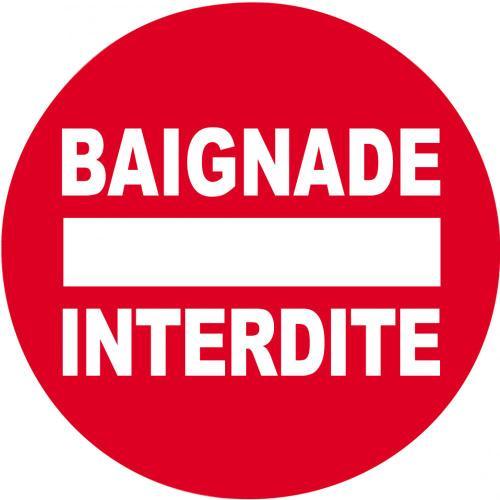 Baignade Interdite Rond (10x10cm) - Sticker/Autocollant on Productcaster.