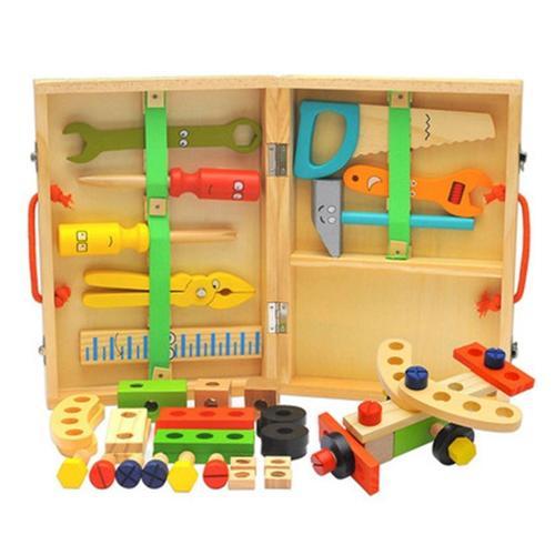 Kit D'outils Créatifs En Bois, Boîte À Outils, Puzzle Montessori Po... on Productcaster.