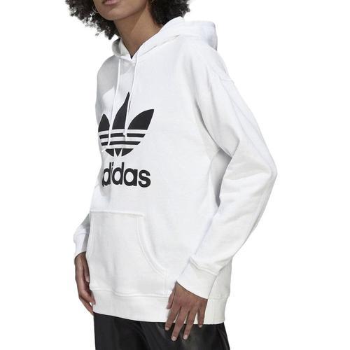 Sweat Blanc Femme Adidas Trefoil Hoodie on Productcaster.