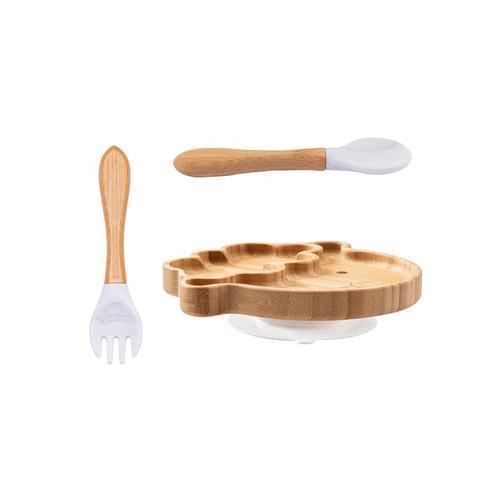 3pcs Marbre - Assiette À Dîner En Bois,Ventouse En Silicone, Cuillè... on Productcaster.