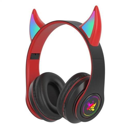 Diable Oreille Casque Bluetooth avec Microphone Stéréo Musique RVB ... on Productcaster.