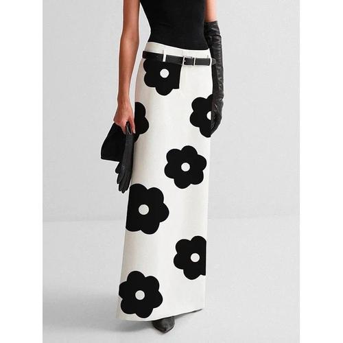 Yeezzi-Jupe Longue À Imprimé Floral Pour Femme,Mode Coréenne,Dos Fe... on Productcaster.