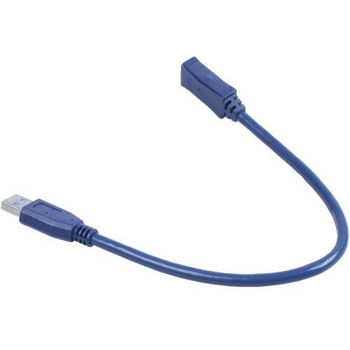 câble d'extension USB 3.0 mâle vers mâle F/M Type A, 30cm, bleu on Productcaster.