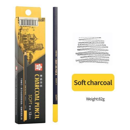 Ensemble De Crayons Professionnels En Bois De Charbon De Bois, 12 P... on Productcaster.