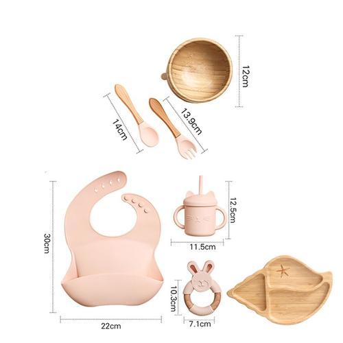 Vaisselle D'alimentation En Bois De Bambou Pour Enfants, 7 Pièces, ... on Productcaster.