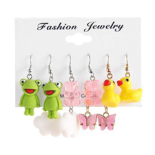 Trendy Animal Earrings Clouds Gummy Bear Drop Earring Geometric Pun... on Productcaster.