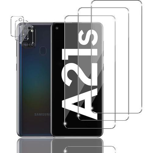 3 & 3 Pièces Verre Trempé Pour Samsung Galaxy A21s, 3 Pièces Film P... on Productcaster.