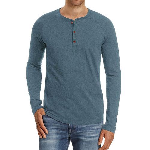 Hommes Henry T - Shirt Pull T - Shirt ¿¿ Manches Longues Top De Pri... on Productcaster.