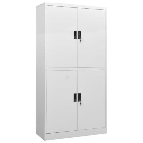 Vidaxl Armoire De Bureau Gris Clair 90x40x180 Cm Acier on Productcaster.