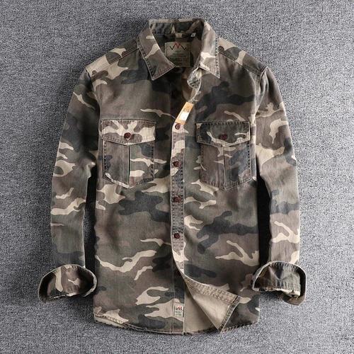 Chemise Cargo De Camouflage À Manches Longues Pour Hommes,Chemises ... on Productcaster.