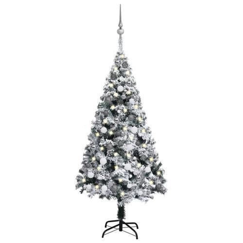 VIDAXL Arbre de No?l artificiel avec LED et boules Vert 150 cm PVC on Productcaster.