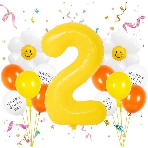 Ballon Anniversaire 2 Ans Jaune, 17Pcs Ensemble Ballon D'Anniversai... on Productcaster.