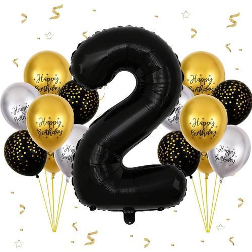 Ballon Anniversaire 2 Ans Noir, 13Pcs Ensemble Ballon D'Anniversair... on Productcaster.