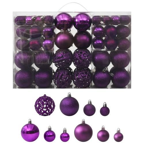 vidaXL Ensemble de boules de Noël 100 pcs Violet on Productcaster.