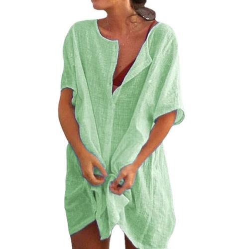 Robe De Plage Pour Femme Bikini Couvrir Avec Encolure Ronde Patte D... on Productcaster.