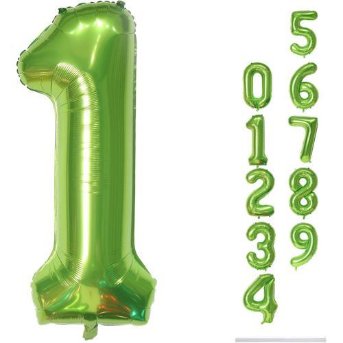 Grands Ballons Verts En Forme De Chiffres Pour Décoration De 1Er An... on Productcaster.