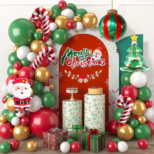 Kit D'Arche De Ballons De Noël En Latex Rouge, Vert, Doré, Grande B... on Productcaster.