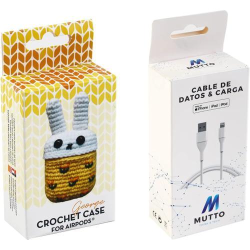 Pack Étui Airpods Crochet George + Câble De Données Usb-Lightning Mfi on Productcaster.