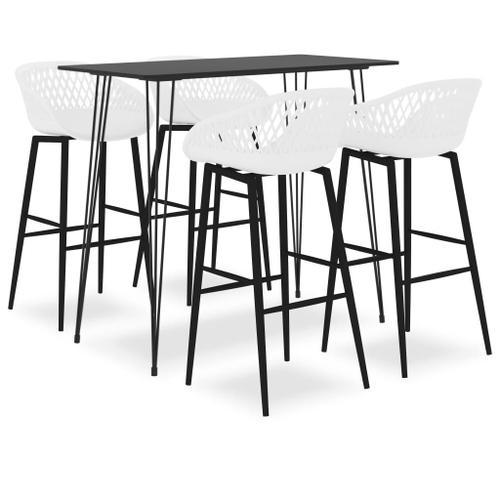 Vidaxl Ensemble De Bar 5 Pcs Noir Et Blanc on Productcaster.