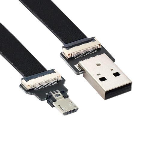 Câble De Données Plat Plat Fin Usb 2.0 Type A Mâle Vers Micro Usb 5... on Productcaster.