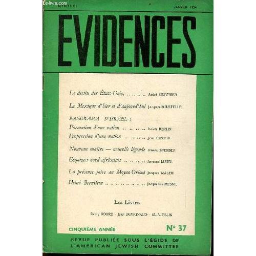 Evidences N°37 5e Année Janvier 1954 - Le Destin Des Etats-Unis Par... on Productcaster.