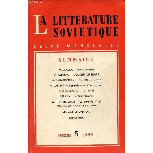 La Littérature Soviétique N°5 1954 - Documents Officiels Relatifs A... on Productcaster.