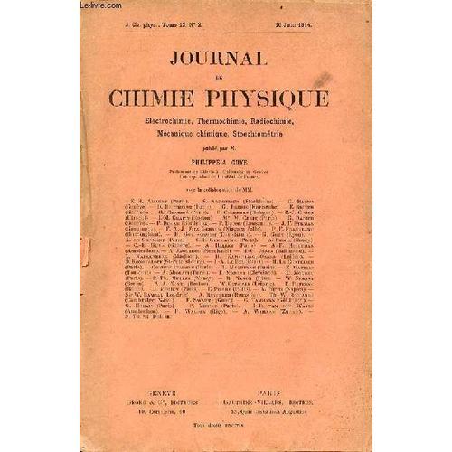 Journal De Chimie Physique Électrochimie, Thermochimie, Radiochimie... on Productcaster.