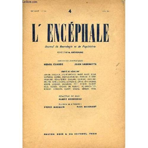 L Encéphale Journal De Neurologie Et De Psychiatrie Xxxe Année 1er ... on Productcaster.