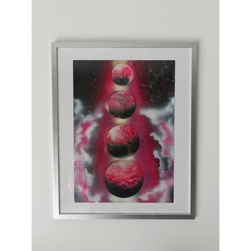 Spray Painting Art Pink Planet Line on Productcaster.