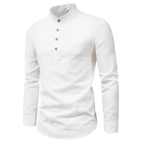 Chemise En Coton À Manches Longues Pour Homme,Vêtement À La Mode Po... on Productcaster.