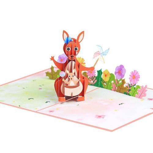 3d Mother Day Animal Kangaroo Greeting Card Party Message Cards Sup... on Productcaster.