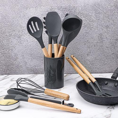 Ustensiles De Cuisine A Manche En Bois De Silicone 9 Pieces Cuiller... on Productcaster.