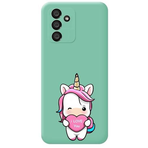 Coque Turquoise Galaxy A14 5g Licorne Coeur on Productcaster.