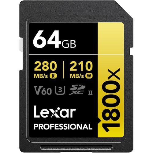 Gold Series Professional Carte Mémoire Uhs-Ii U3 Sdxc 1800 X 64 Go on Productcaster.