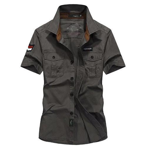 Chemise À Manches Courtes Pour Hommes,Chemises Cargo Pour Hommes,Co... on Productcaster.