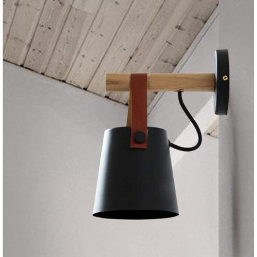 E27 Moderne Applique Murale Métal Style En Fer Forgé Bois Ceinture ... on Productcaster.