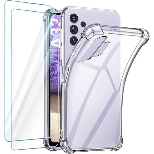 Coque Pour Samsung Galaxy A32 / Galaxy A32 5g Transparente Avec 2 V... on Productcaster.