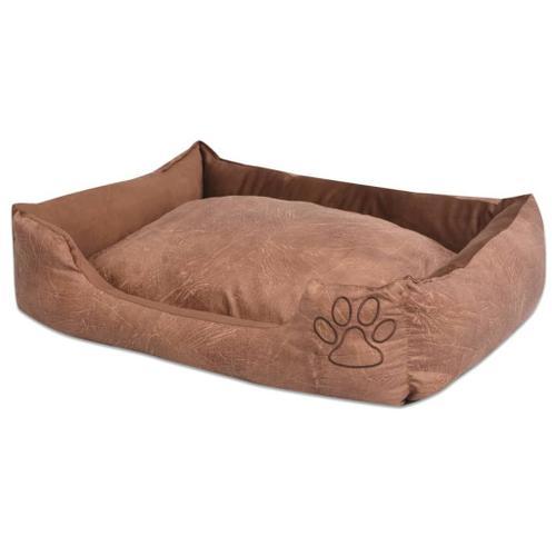 Lit Pour Chiens Avec Coussin Cuir Artificiel Pu Taille M Beige on Productcaster.