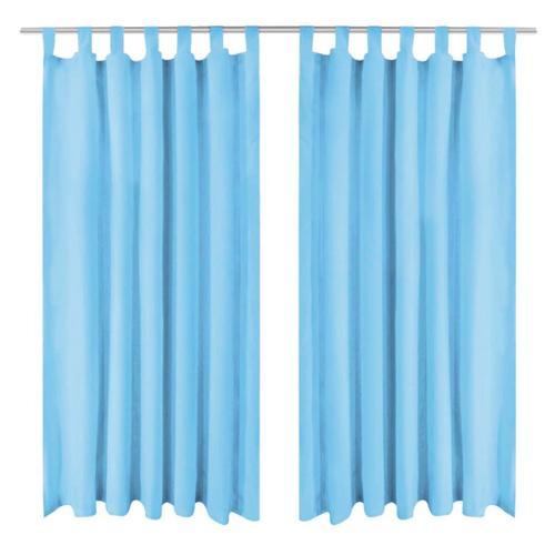 Vidaxl Rideau Occultant Avec Boucles 2 Pcs 140 X 245 Cm Turquoise on Productcaster.