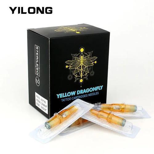 Yilong 20 Pièces Aiguille De Tatouage Jetable Jaune Libellule Carto... on Productcaster.