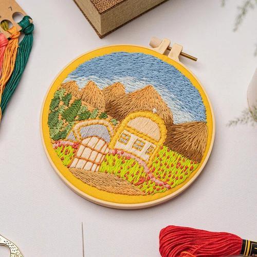 Ensemble De Broderie De Paysage,Bricolage,Motif Imprimé De Cerceau ... on Productcaster.