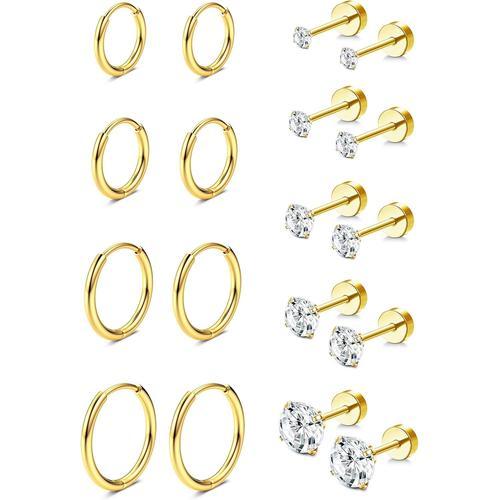 9 Paires Boucles D'oreilles Ensembles Pour Femme Lot Boucles D'orei... on Productcaster.