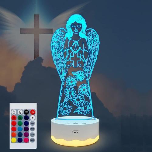 Veilleuse Pour Enfants 3d Angel Led Avec Télécommande 16 Couleurs C... on Productcaster.